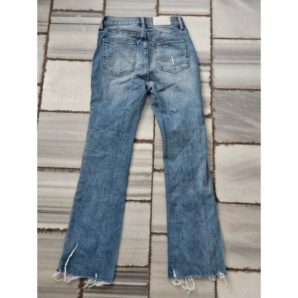 Pistola High Rise Flare Jeans Blue Distressed Raw Hem Size 25 P6088SSJ-ZMA - Picture 2 of 11